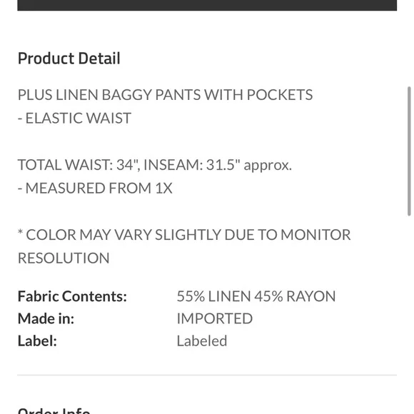 Plus & Regular Size Dusty Blush Linen Relaxed Fit Wide Leg Casual Pants - Picture 6 of 9